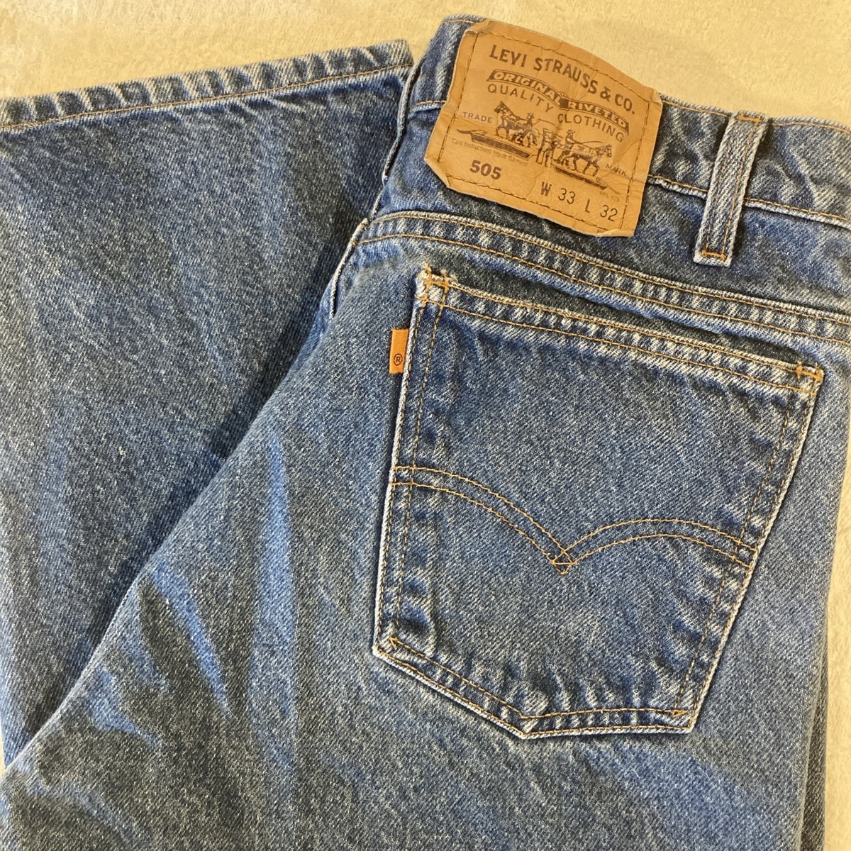 Early 90s Vintage Levi 505 Orange Tab Jeans 33X32 | eBay