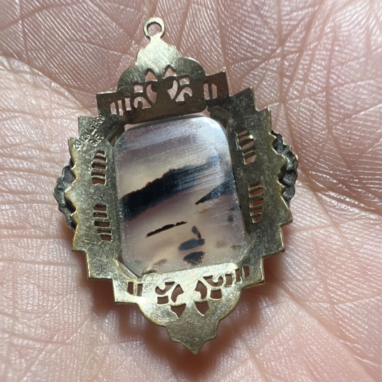 Multicolor Moss Agate Cabochon Statement Rectangu… - image 5