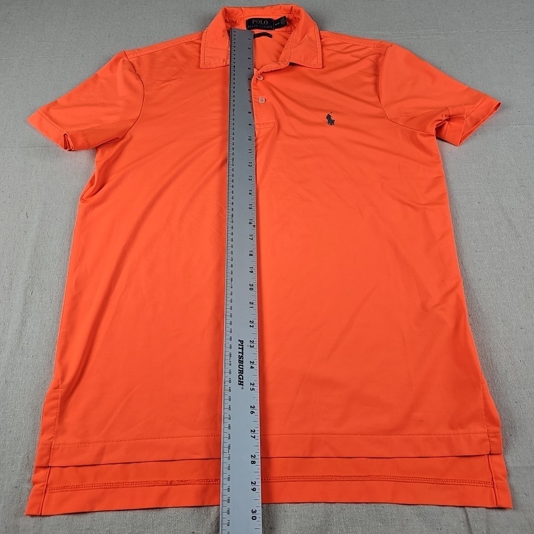 Polo Ralph Lauren Performance Mens Medium Orange Polo Stretch Casual Golf Preppy thumbnail 5