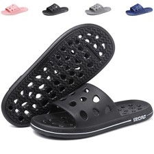 FINLEEO Shower Sandals with Drainage Holes Quick Drying Bathroom Gym Slippers