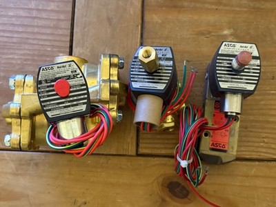 Lot of 3 Brand New ASCO RedHat 8210 Series Solenoid Valves   120 V AC Brass Body