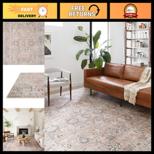 Blush/Grey 2'6" x 12'0" Runner Rug - Soft, Durable, Modern Area Rug for Hallway
