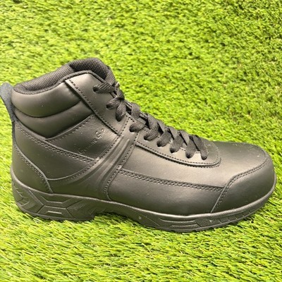 Genuine Grip 1021 Mens Size 7.5 Black Slip-Resistant Steel Toe Safety Work Boots