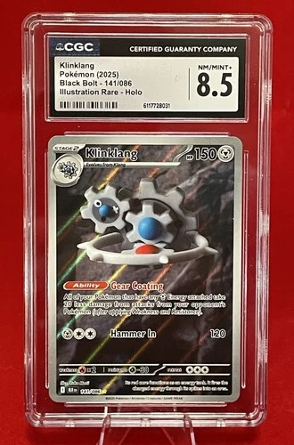 Pokemon 2025 Klinklang Illustration Rare Black Bolt CGC 8.5 #141/086