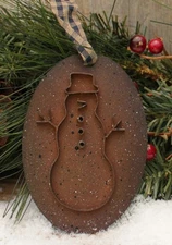 Set of 3 Decorative SNOWMAN Cookie Cutter ORNAMENTS ~ Primitive Christmas Winter