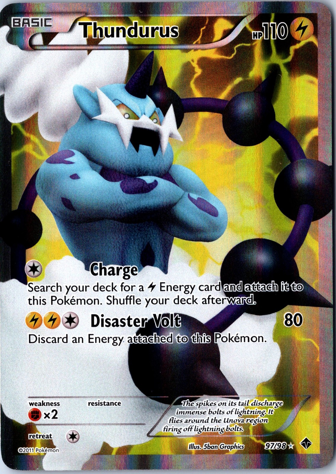 Emerging Powers #97/98 Thundurus (97 Full Art) Holo - NM