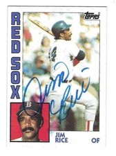 Autographed JIM RICE Boston Red Sox 1984 Topps card #550 w/ COA