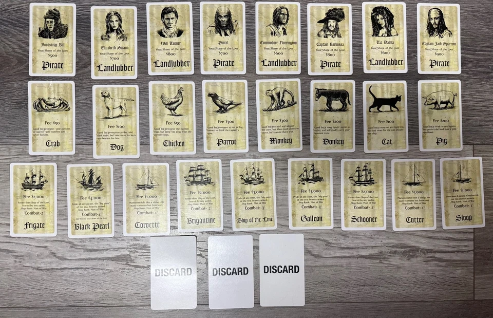 Game of Life Pirates of the Caribbean Dead Man’s Chest Replacement Parts Cards - Image 3 of 4