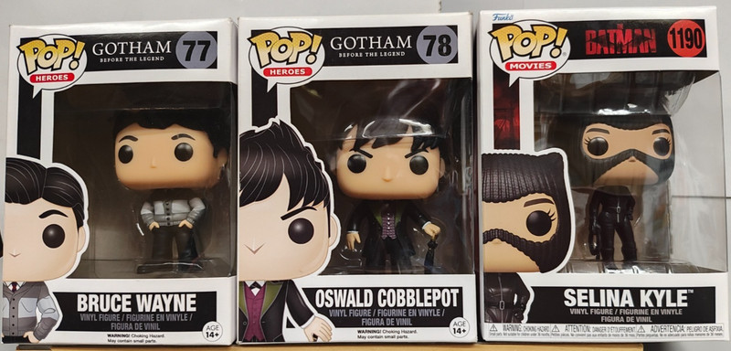 Batman/Gotham Bruce Wayne, Oswald Cobblepot, & Selina Kyle Funko Pop Bundle