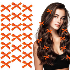 20Pcs Mini Orange Bow Hair Clips Cute Hair Bows Silk Satin Bows for Hair Small B