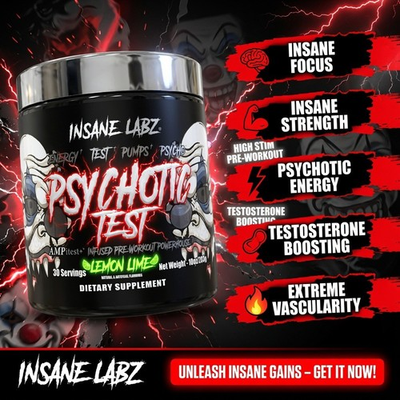 #ad #ad INSANE LABZ PSYCH O TIC TEST Pre Workout Powerhouse Energy Pumps 30 Servings $29.99