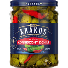 5900397738058 Krakus Og&oacute;rki korniszony z chili 500 g Maspex (MW FOOD Sp. z o.o.