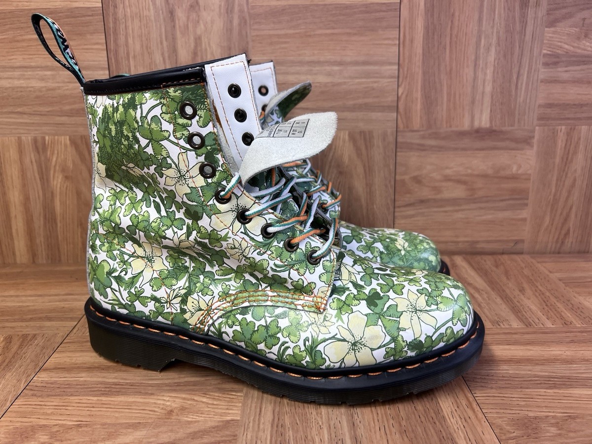 Dr.Martens 花柄グリーン 5 UK Sz 10 - Dr. Marten Irish St. Patrick's Day Floral Clover 1460