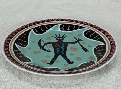 Hunter Plate Southwestern  Petroglyphs Drawings Decor Cereamic