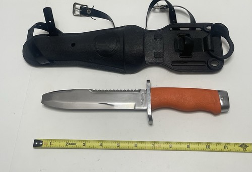 Vintage Aqua Lung US Divers Scuba Orange Knife Japan - Bild 2 von 8