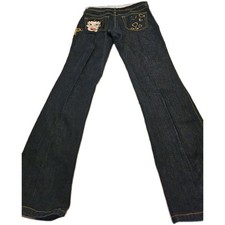 Vintage Y2K Southpole Betty Boot Dark Wash Embroidered Flared Jeans Size 5 RARE