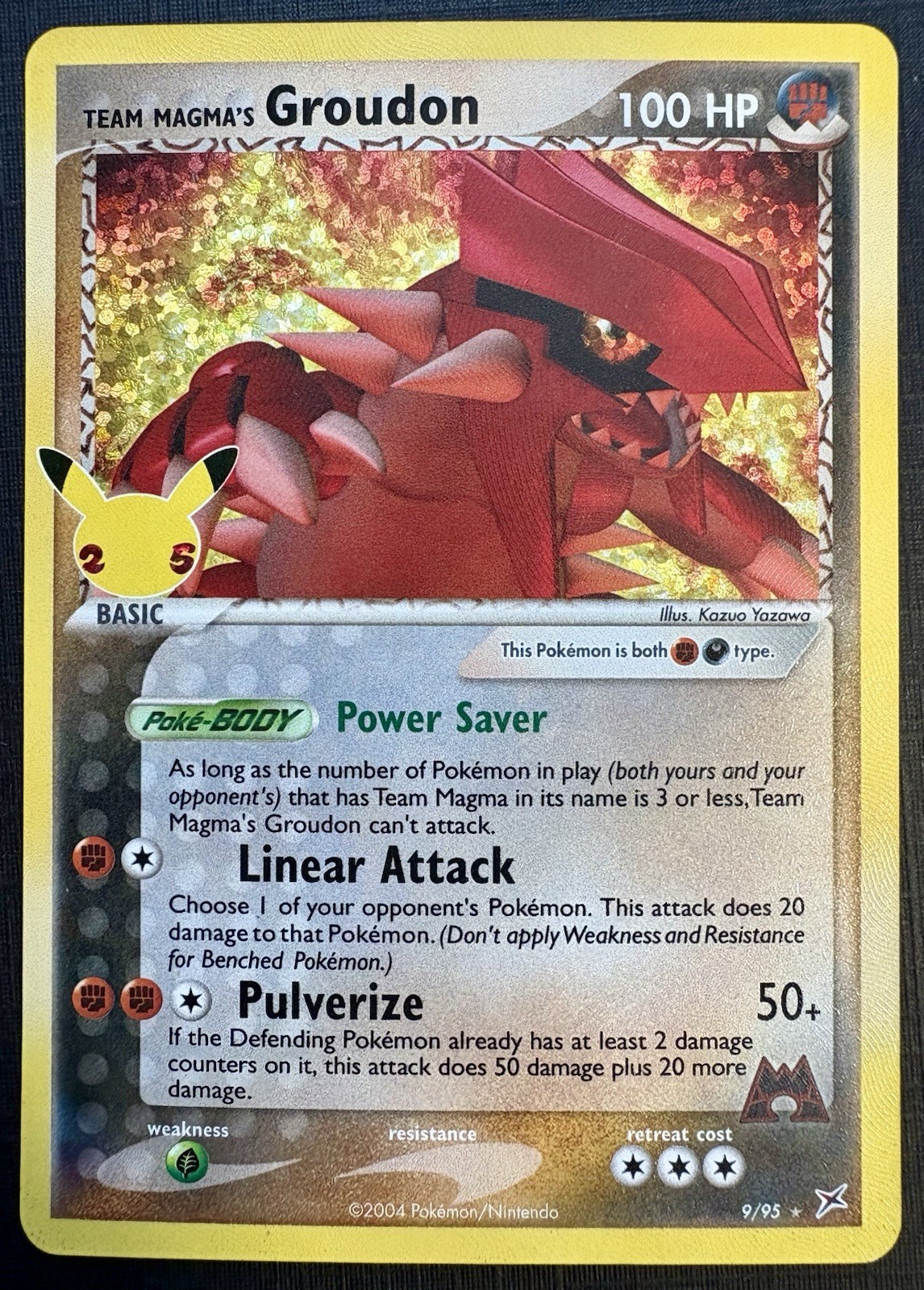 Pokémon TCG: 2004 Team Magma's Groudon 9/95- RARE HOLO- Vintage Pokemon Card