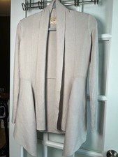 Elie Tahari Womens Ribbed Open Front Drape Ca...