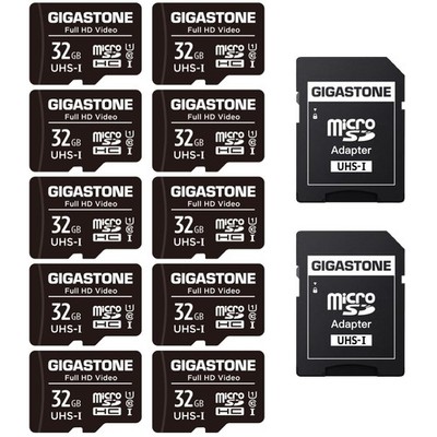 Gigastone Micro Sd Card 32Gb Set Of 10 U1 C10 90Mb/S Uhs-I With Adapter