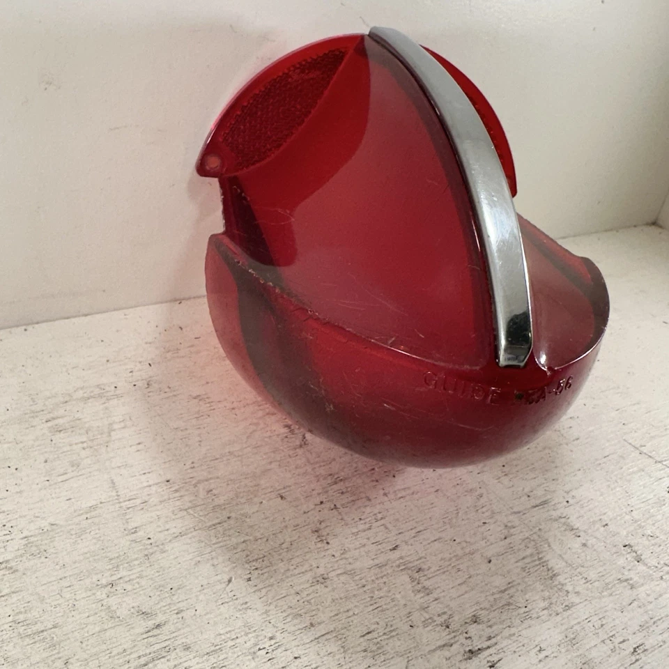 OEM GM 5946826 1956 Oldsmobile 98 Tail Light Lens with Chrome Trim Guide R3A-56 - Image 4 of 4