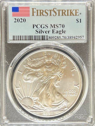 2020 Silver Eagle MS70 PCGS First Strike (#PA38942957) - Picture 1 of 2