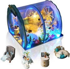 GuDoQi DIY Miniature Dollhouse Kit, Miniature House Kit 1:24 Scale,Tiny House ki