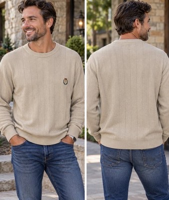 Vintage Chaps Ralph Lauren Hand Framed Heavyweight Sweater Herringbone XL NWOT