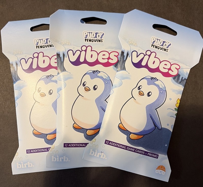 Vibes TCG Pudgy Penguins Series 3 Booster Pack + Promo New Sealed Lot of 3