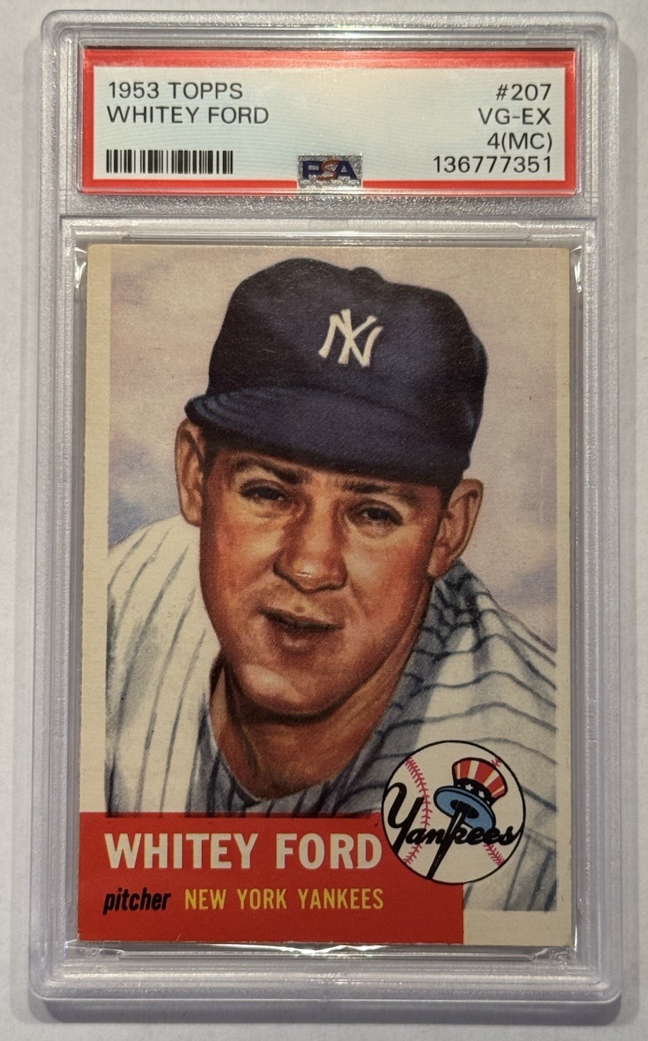 1953 Topps #207 Whitey Ford PSA 4 VG-EX NEW YORK YANKEES