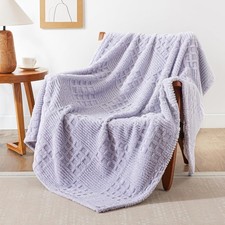 50" 60" Fleece Throw Blanket Couch/Bed 3D Waffle Pattern Jacquard Decorative US