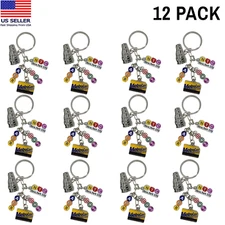 12 Pcs Metal New York City Subway Key Chain 5 Charms, NYC Keychain Souvenir