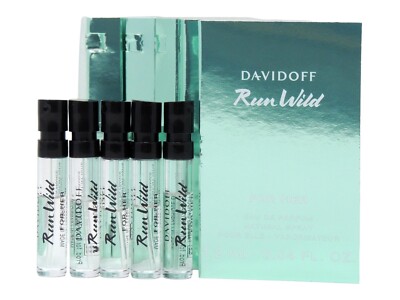DAVIDOFF RUN WILD FOR HER EDP 1.2ml .04fl oz x 5 PERFUME SPRAY SAMPLES