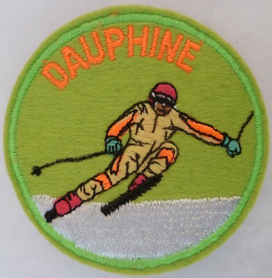 Ancien Patch écusson Dauphine Ski Montagne - Vintage France (Années 1950/60) - État Usé