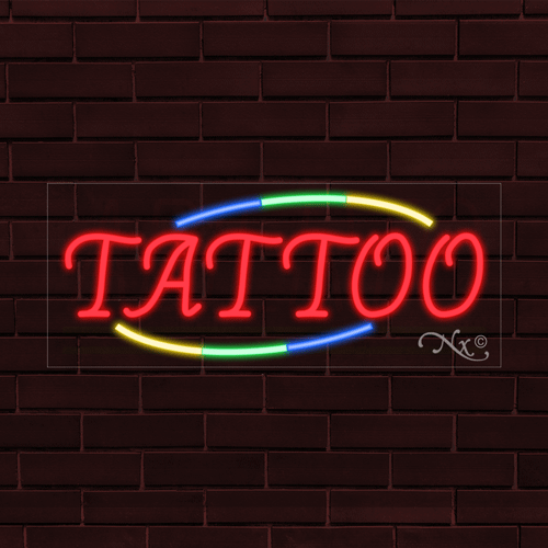 NEU "TATTOO" mit FARBRAND 30x12x1 ZOLL LED FLEX FENSTER/WAND INNEN SCHILD 30917 - Bild 1 von 1