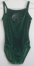 K-Bee Leotard 9-10 Green Velvet with Stones