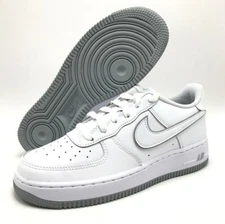 *NEW* Youth Grade-School Nike Air Force 1 (GS) White / Wolf Grey (DX5805 100) 👍