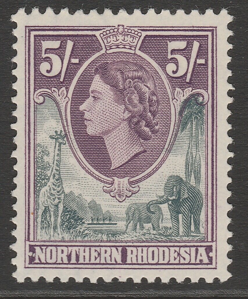 Long-awaited Northern Rhodesia MINT EII 1953 Spasm price 5 purple sg72 dull - grey