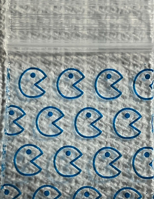 100 SMALL BAGGIES 2020 2'' X 2'' MINI RESEALABLE HIGH QUALITY POLY BAG BLUE PACMAN