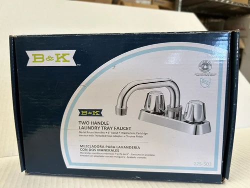 B & K Two Handle Laundry Tray Faucet Chrome Model 225-503