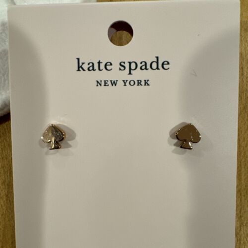 NWT KATE SPADE Mini Signature Spade Rose Gold Studs. - Picture 1 of 5