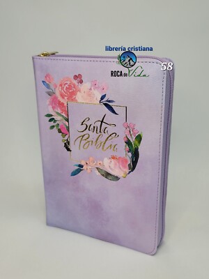 Biblia RVR.1960 Letra Gigante 14 puntos con cierre para Mujer violeta con indice