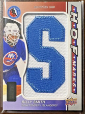 2023-24 UD SP GAME USED HOFM-SM BILLY SMITH HOF MARKS LETTERS SPELL INDUC:1993