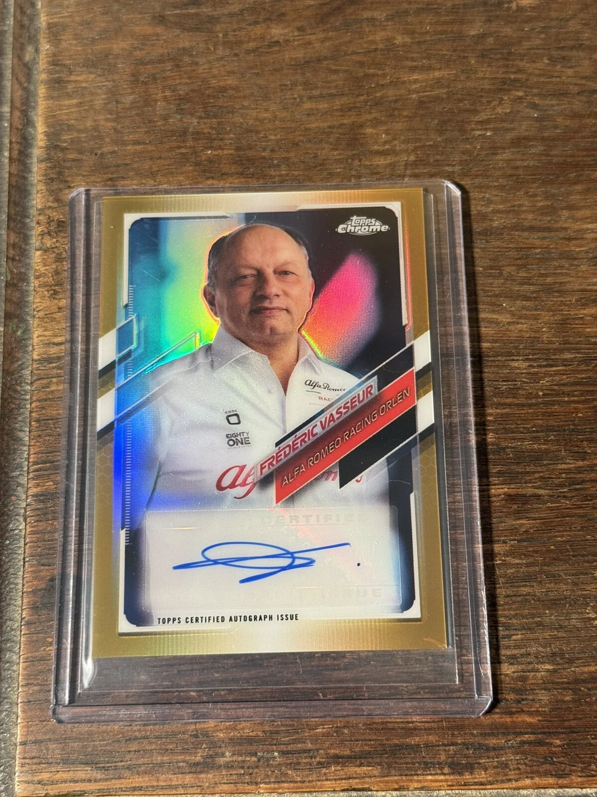 2021 Topps Chrome Formula 1 Frederic Vasseur Gold Auto /50 Alfa Romeo