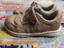 Saucony Baby Jazz Lite Kids Sneakers Shoes Tan And White Boys Girls Unisex 9XW