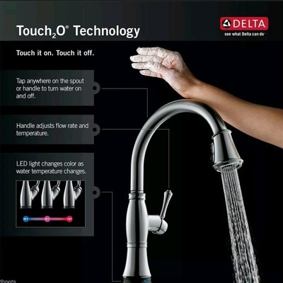 Delta Dominic 19940tz Spsd Dst Touch2o Stainless Kitchen Faucet