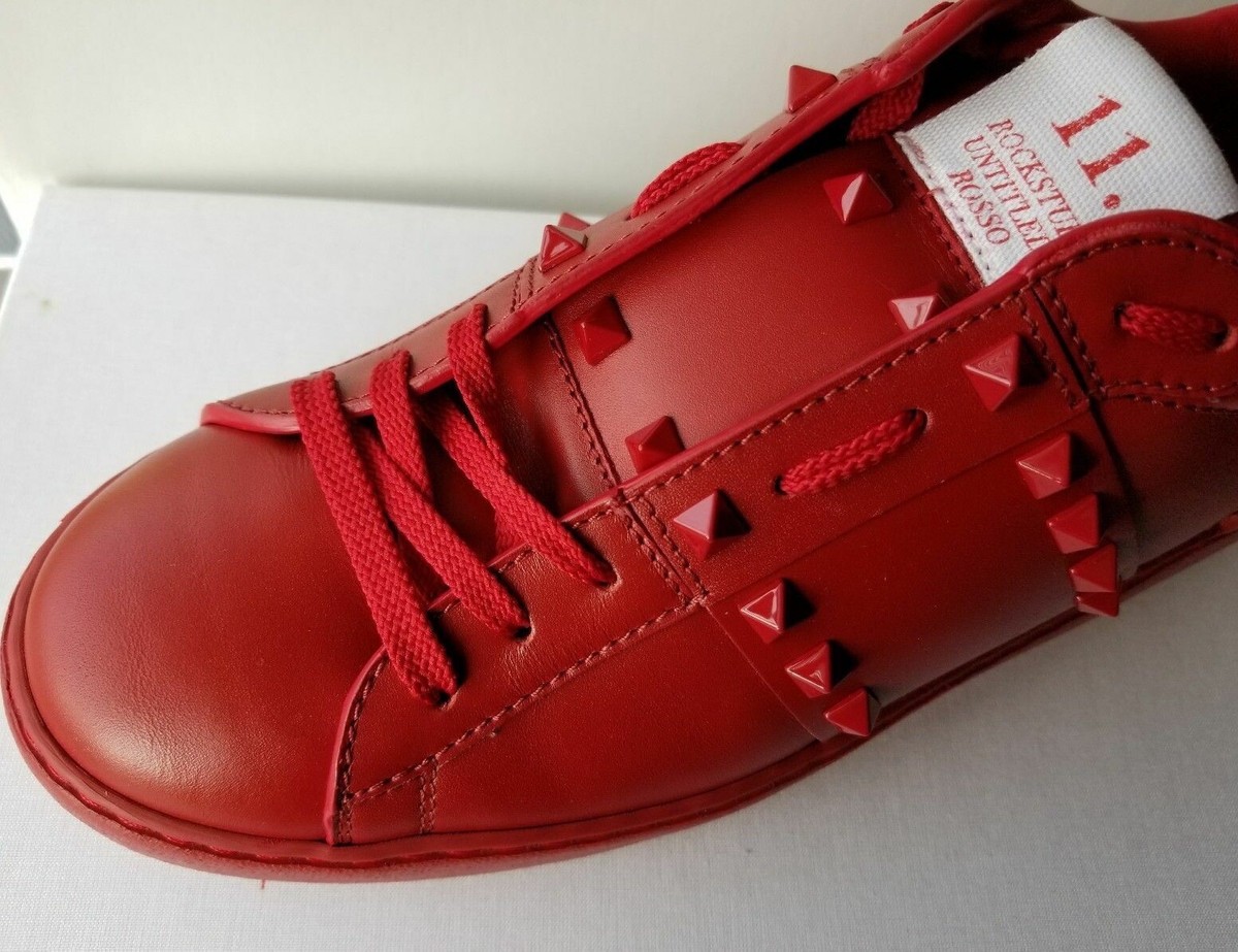 VALENTINO GARAVANI Rockstud Red Leather Woman Sneakers EU 40
