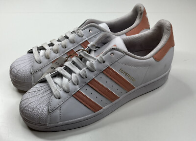 Adidas New with defect superstar men s size 8 Women s 10 White Pink sneakers SFB