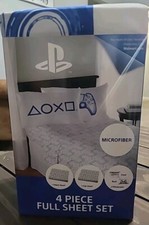 NUEVO • JUEGO DE SÁBANAS PLAYSTATION 4 piezas CAMA COMPLETA Microfibra Sony SELLO DE FÁBRICA