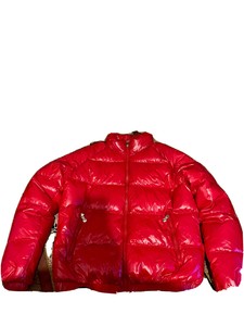 shiny blue puffer coat