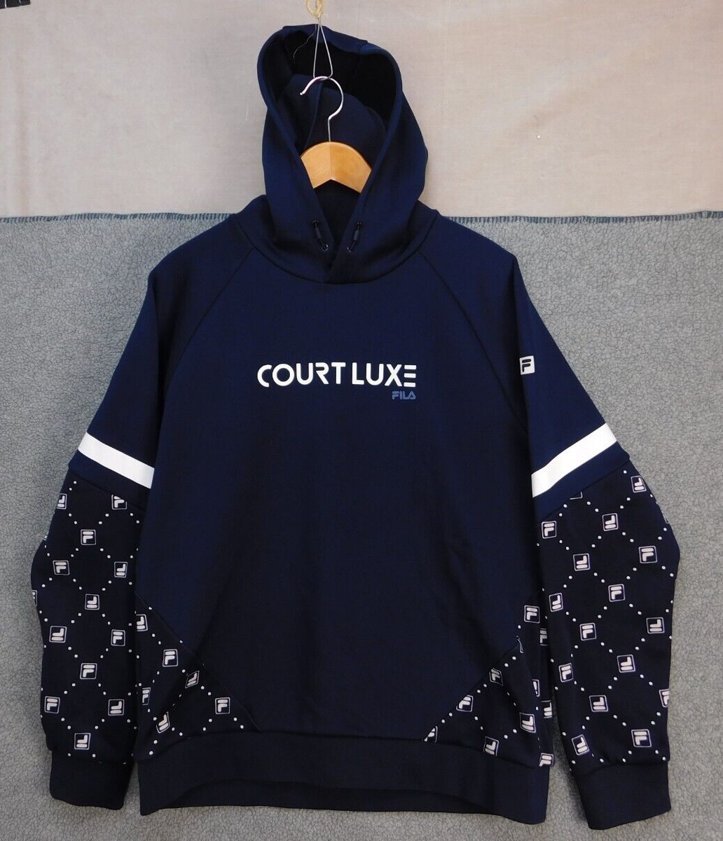 FILA Athletics Tennis Giacca Maglia con Cappuccio Uomo XL Sport Navy Court Luxe Logo